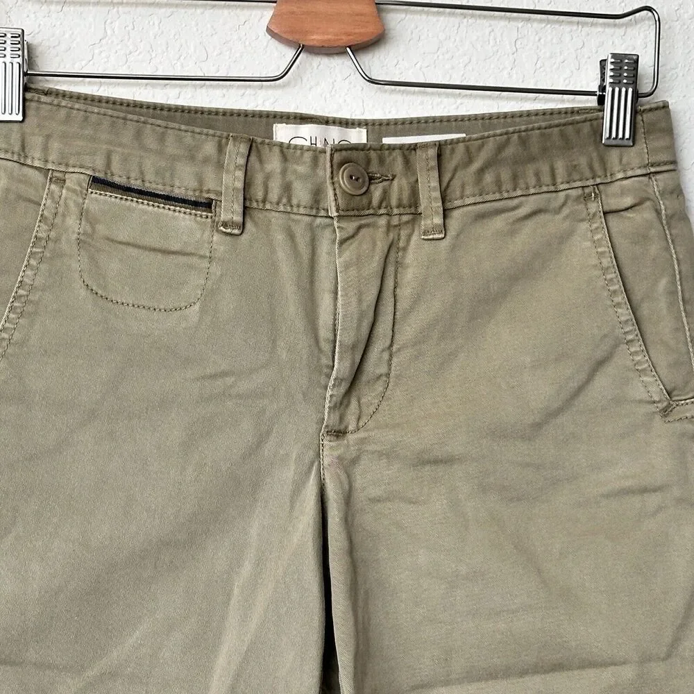 Chino by Anthropologie shorts Sz 26 Khaki Tan Relaxed fit cotton Shorts - Picture 6 of 7